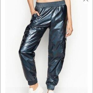 Shine Jogger Pants Shimmer Navy Blue Grey XS